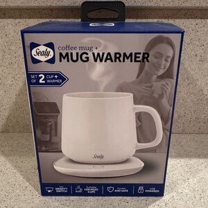 Sealy White Mug Warmer with Coffee Mug - Set of 2